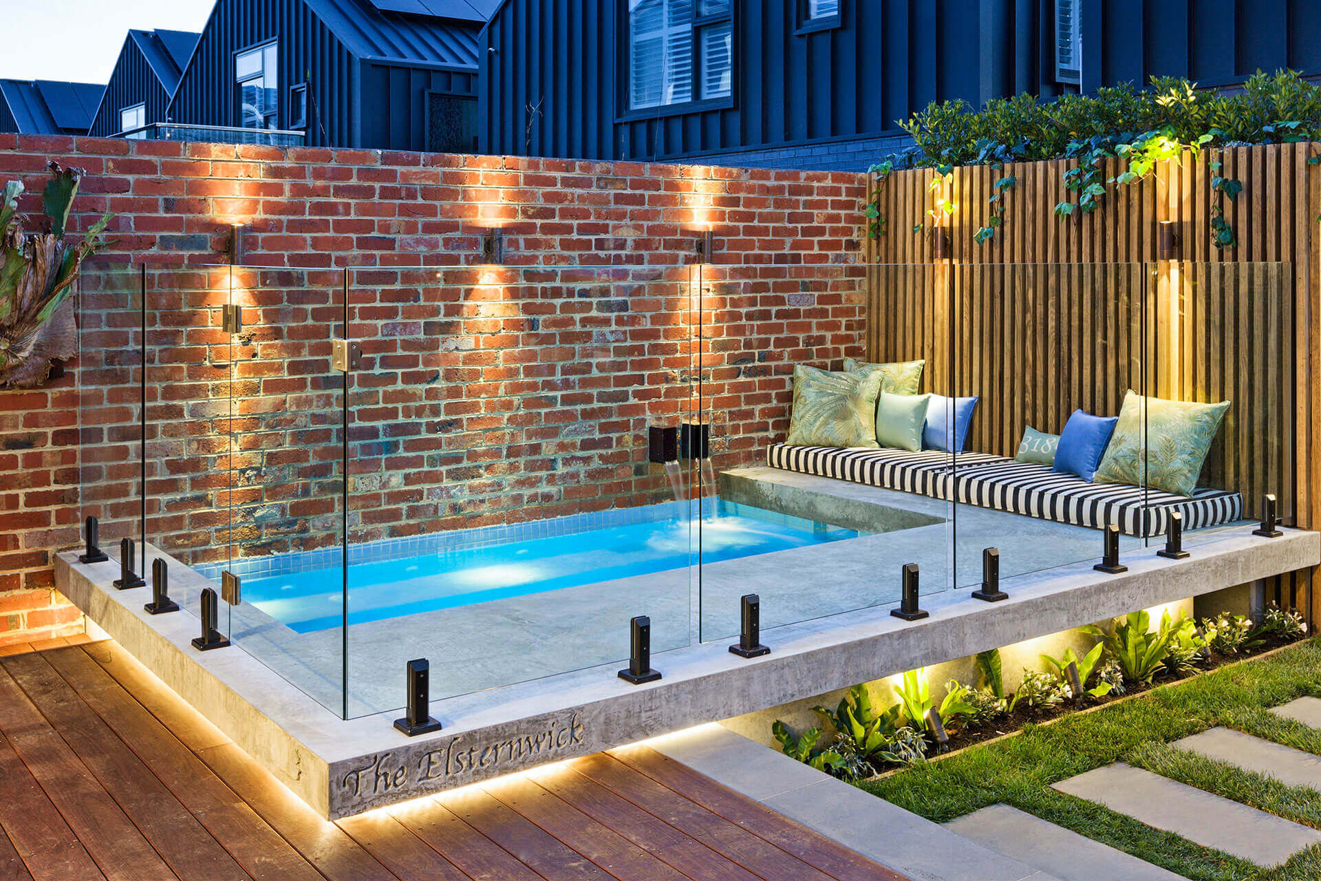 Pool with fencing